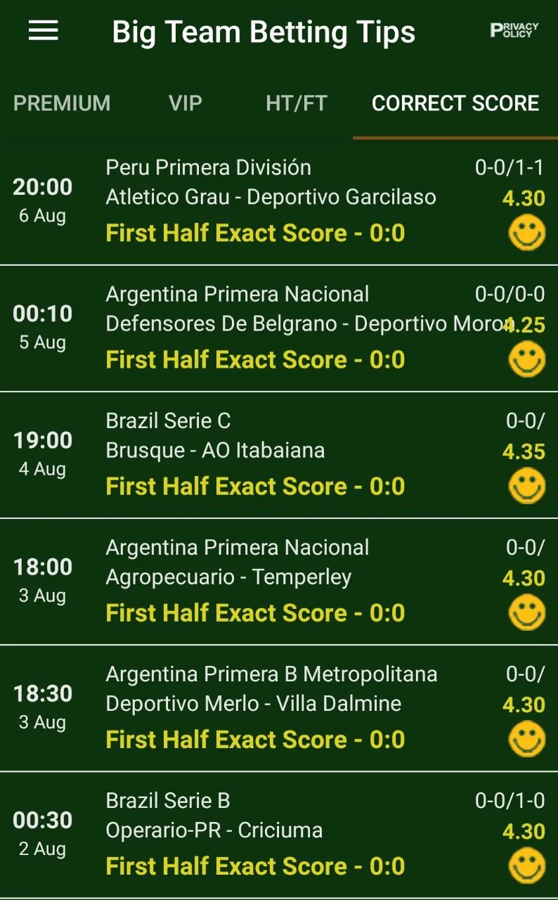 Big Team Betting Tips App Screenshot